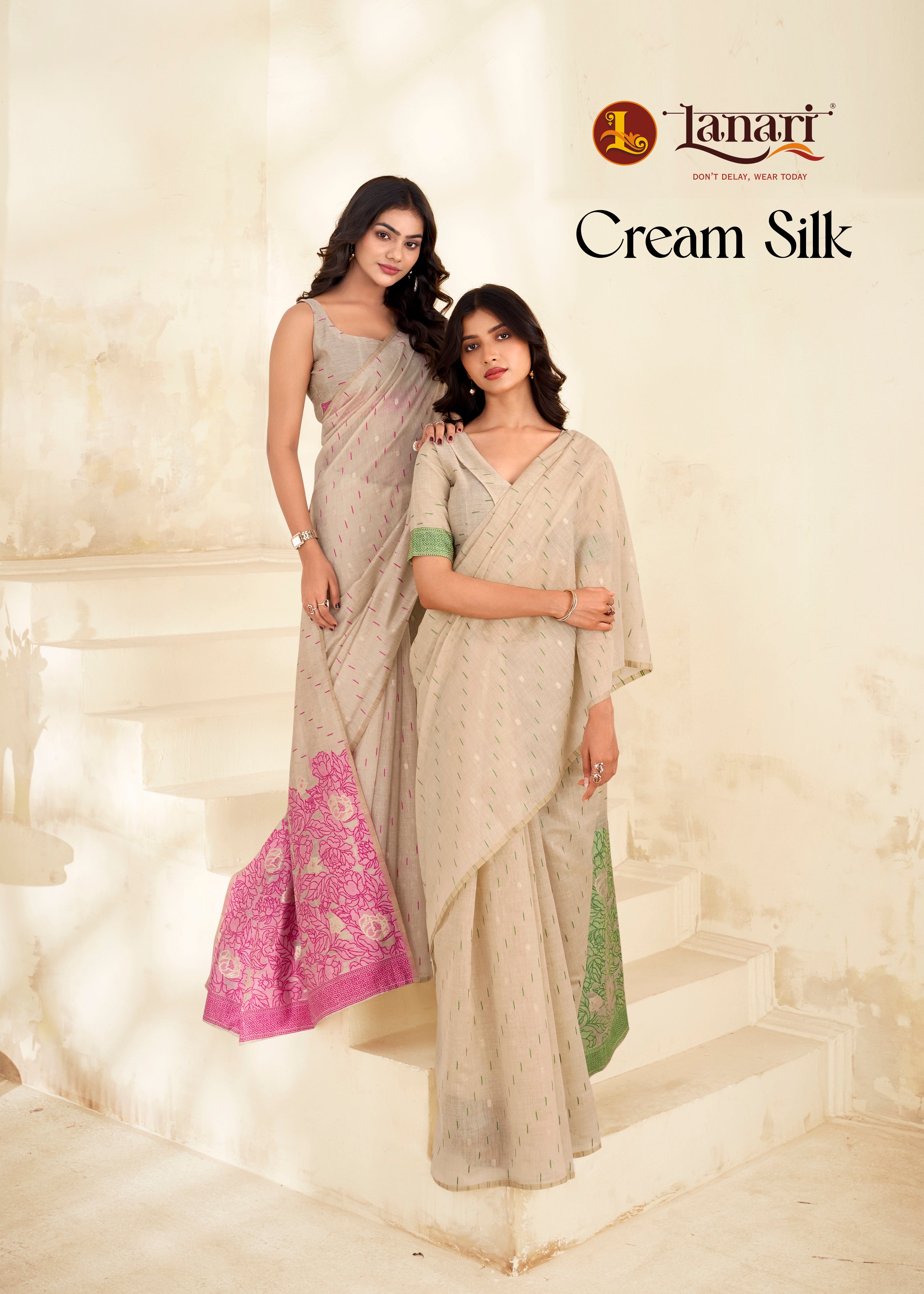 Cream silk