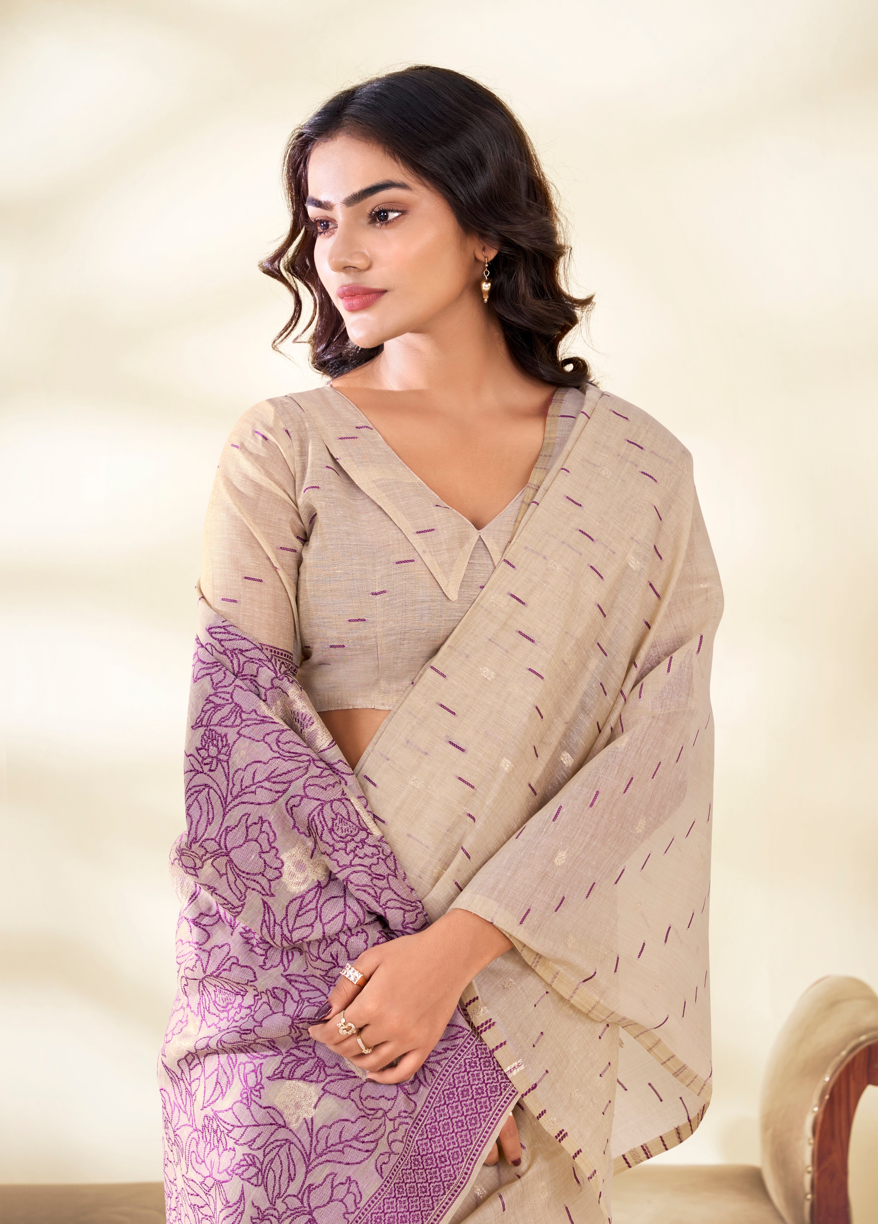 Cream silk