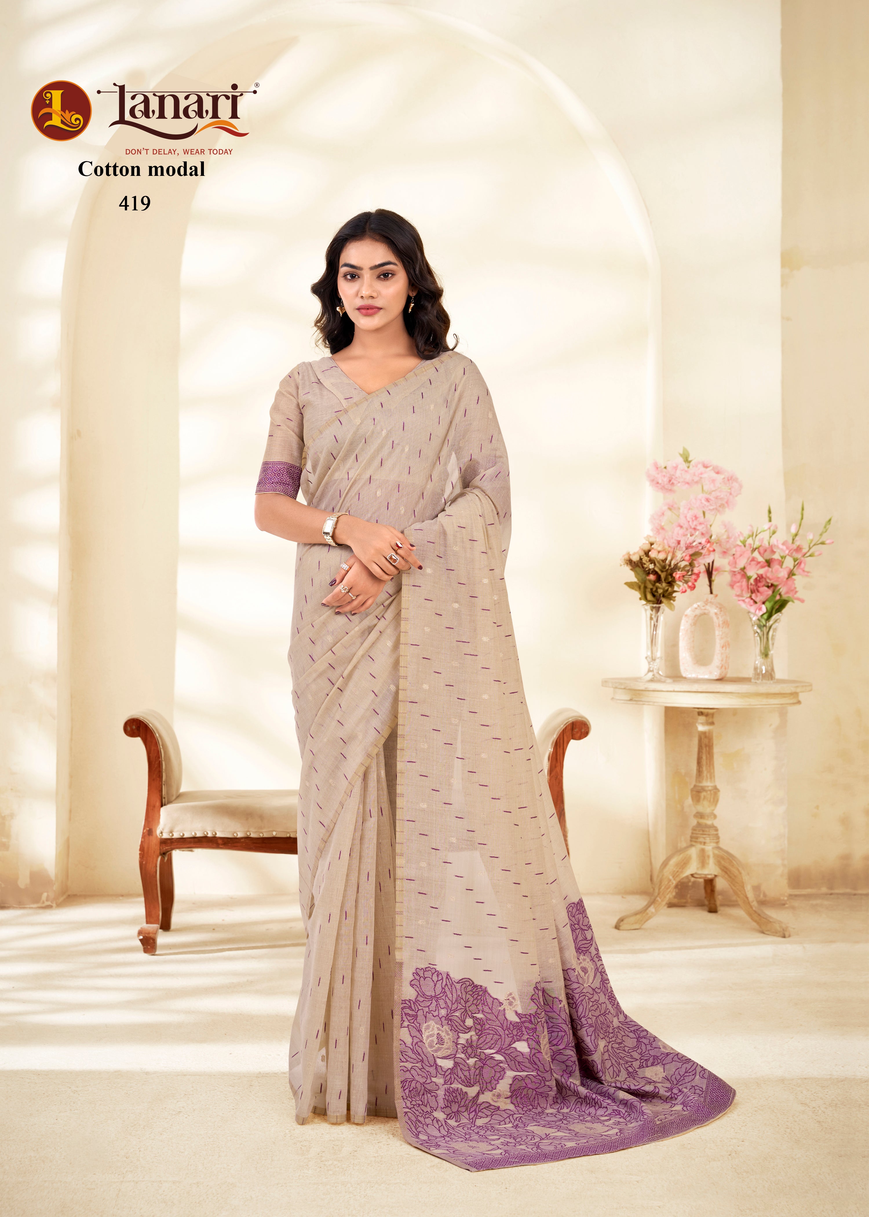 Cream silk