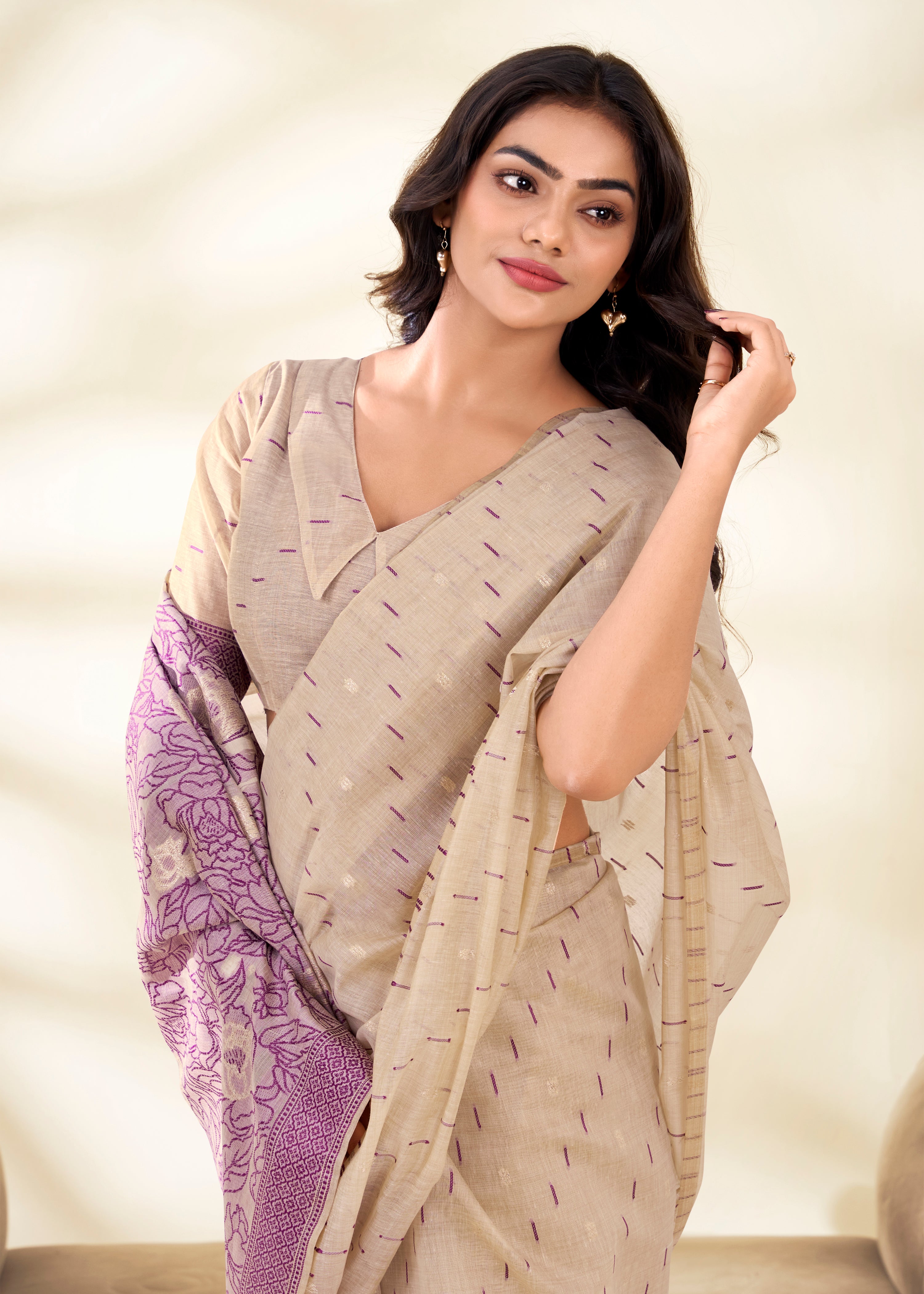 Cream silk