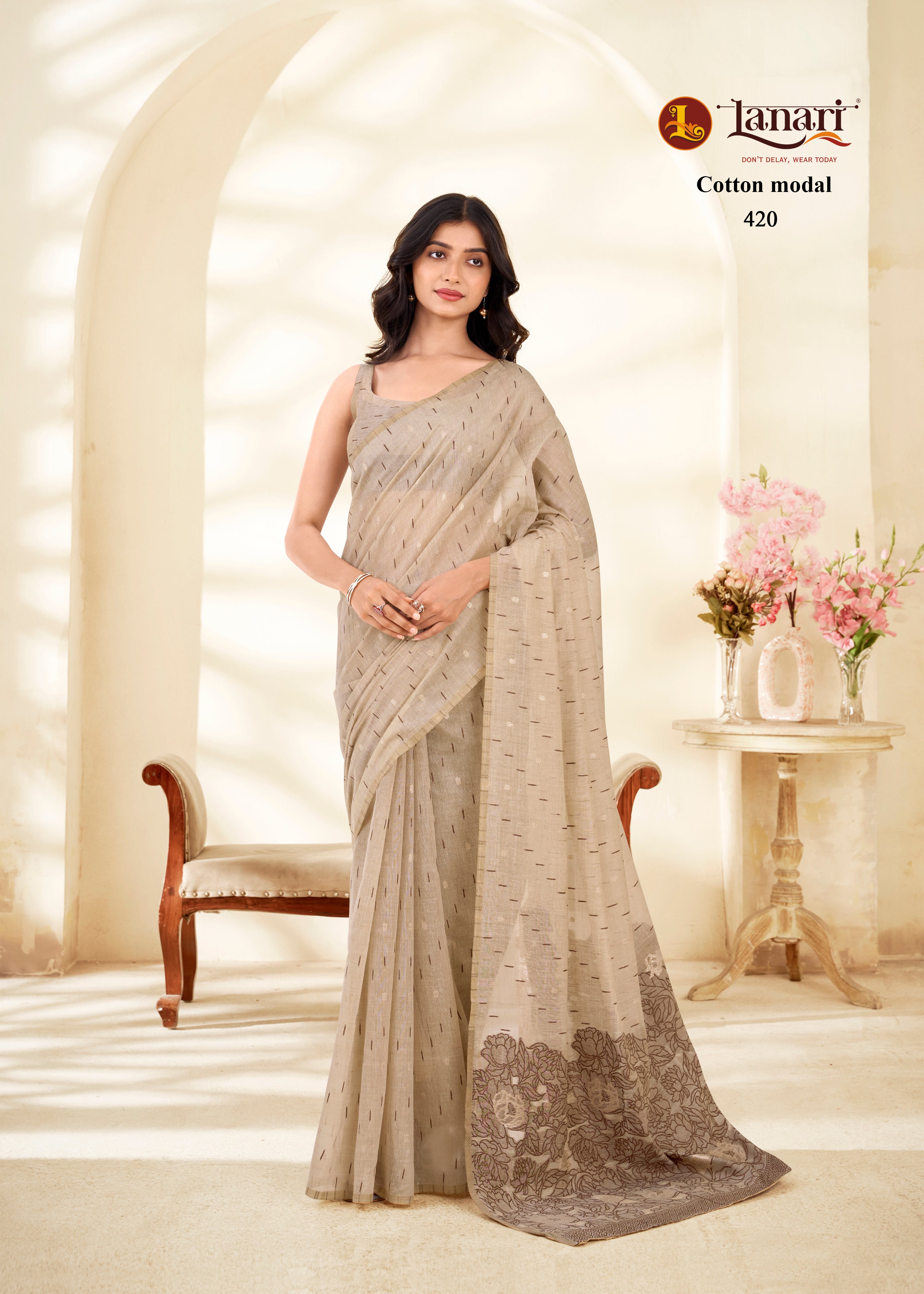 Cream silk