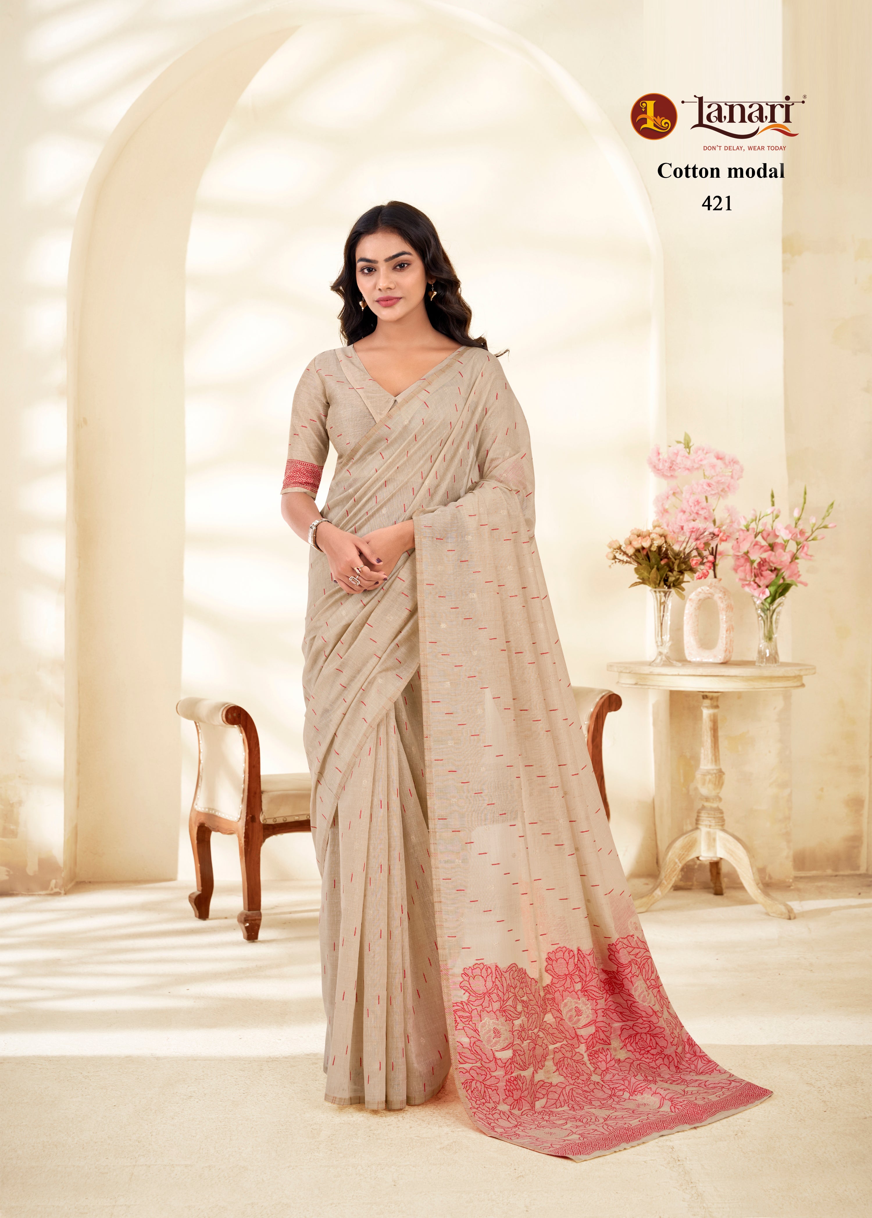 Cream silk