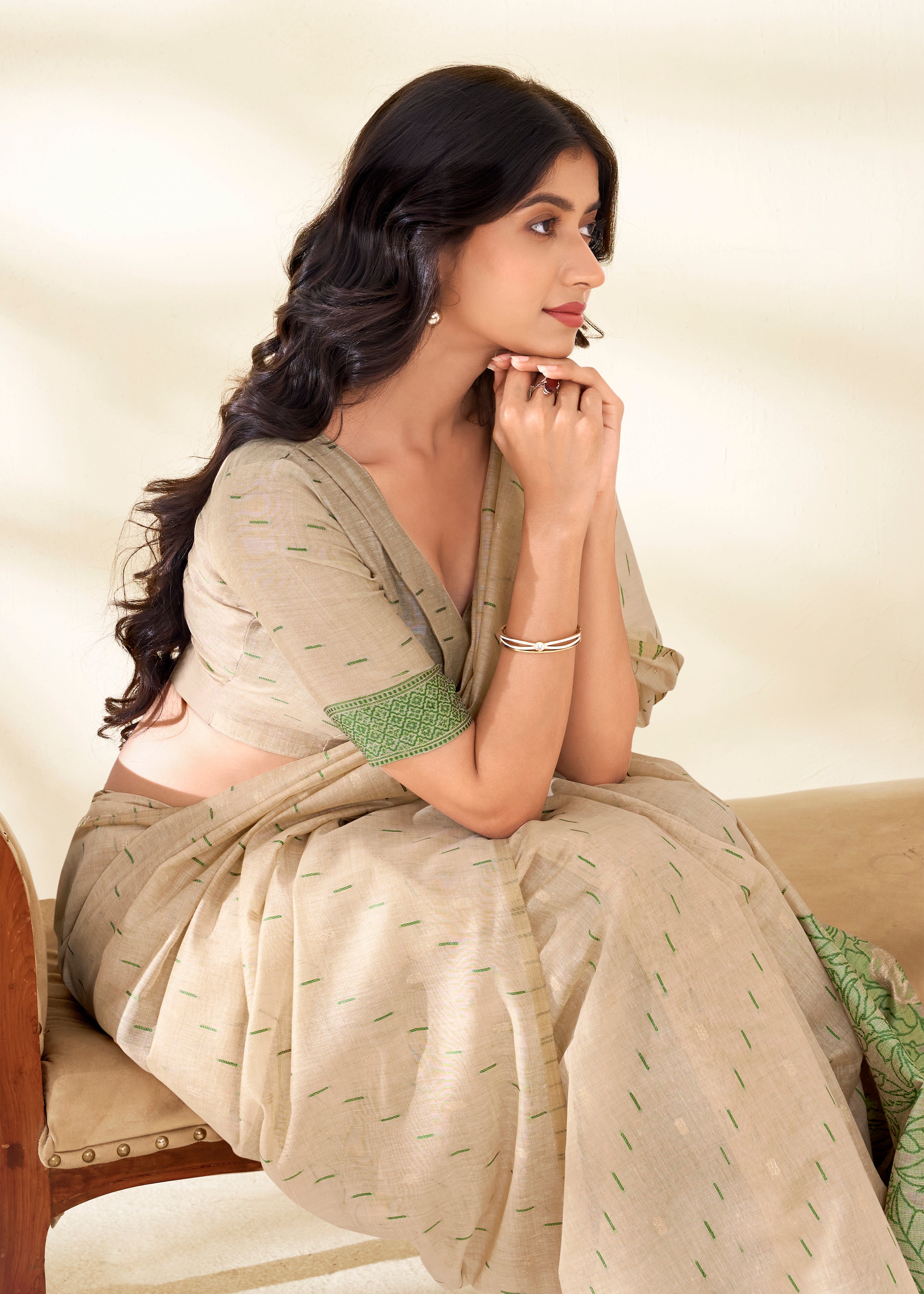 Cream silk