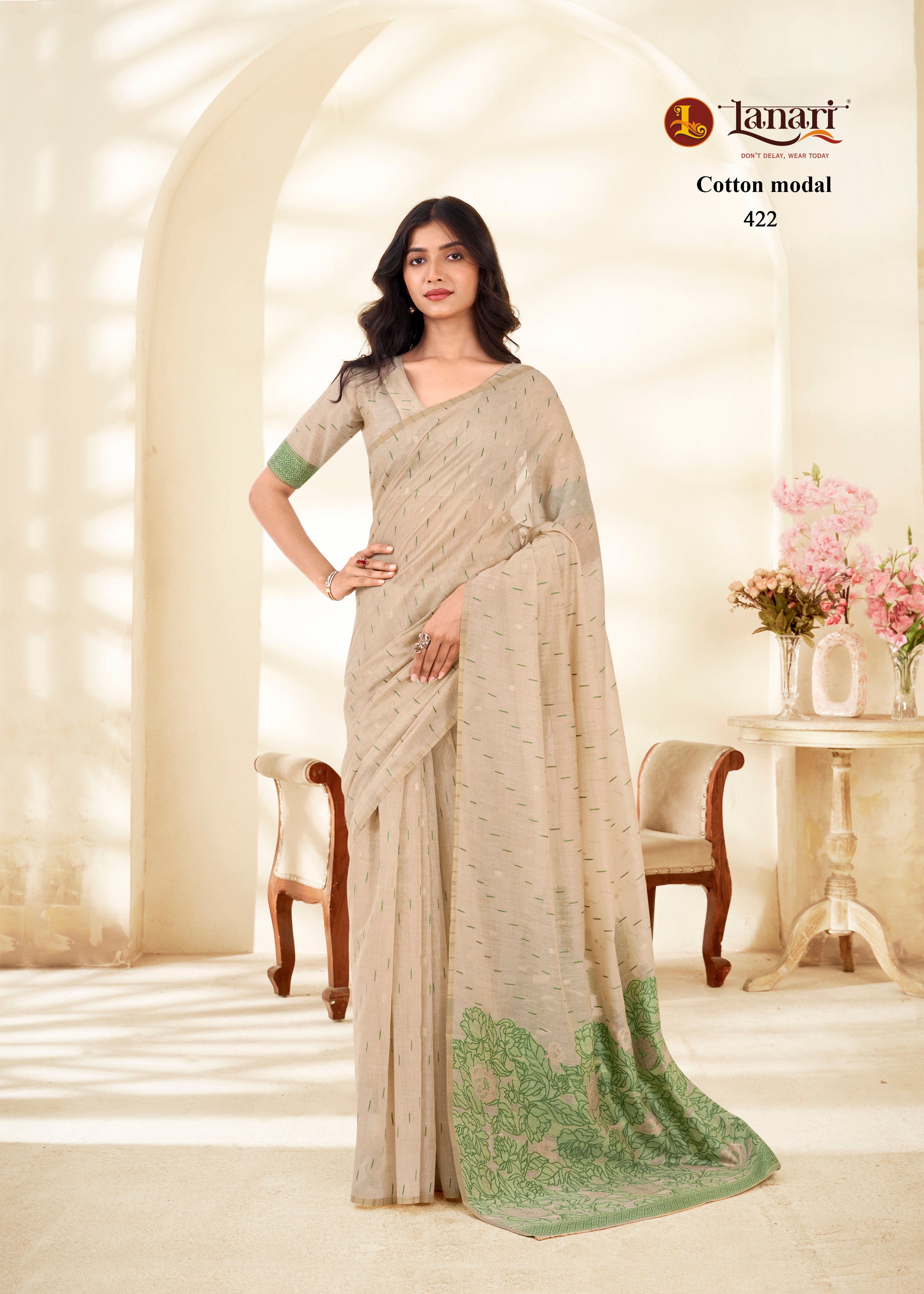 Cream silk
