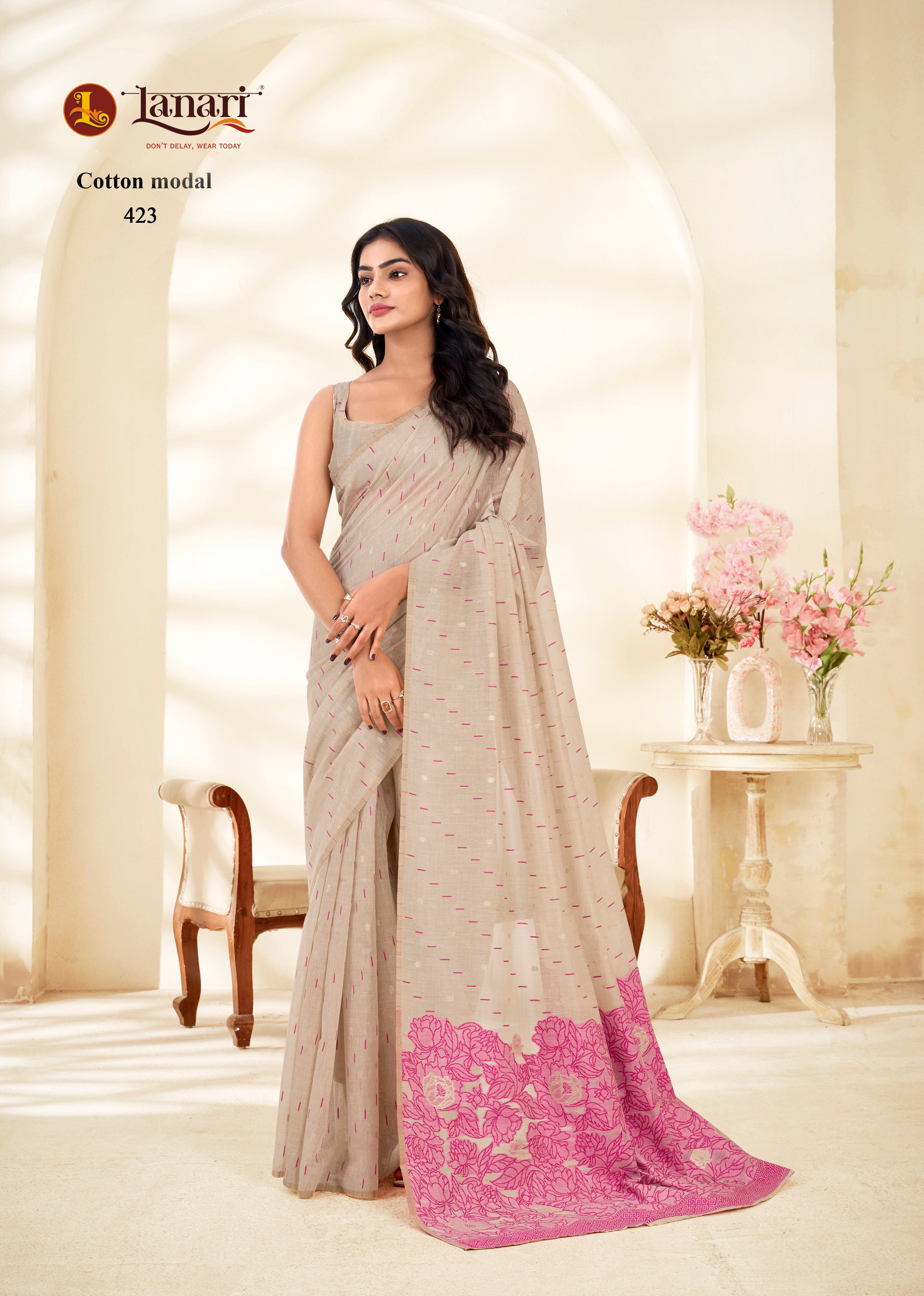 Cream silk