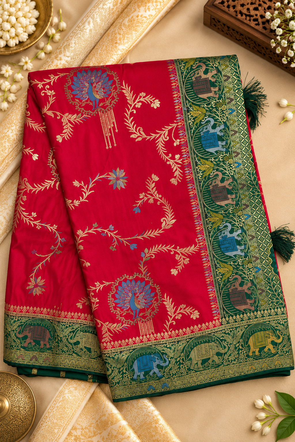 Mangal Kala Traditional Designer Saree with Rich Border