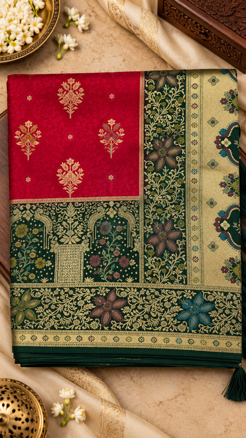 Beautifull Velvet Rose gajji satin saree