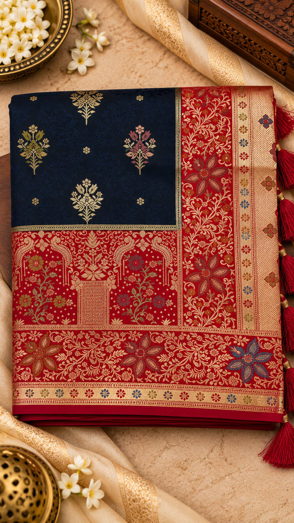 Beautifull Velvet Rose gajji satin saree